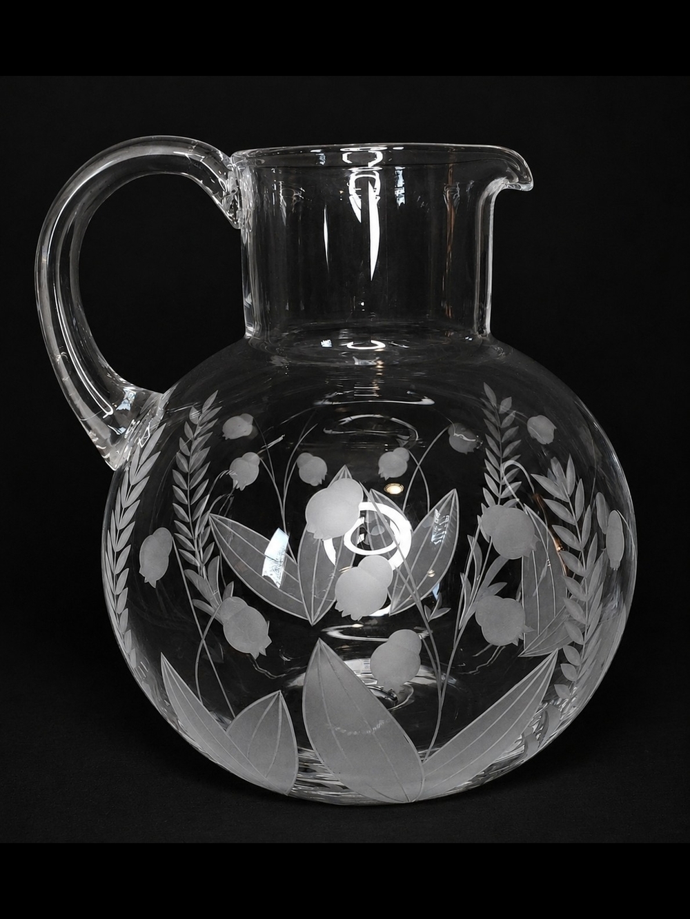 Vintage Tiffany & Co Lily of the Valley Crystal Pitcher 94oz Capacity - Picture 2 of 6